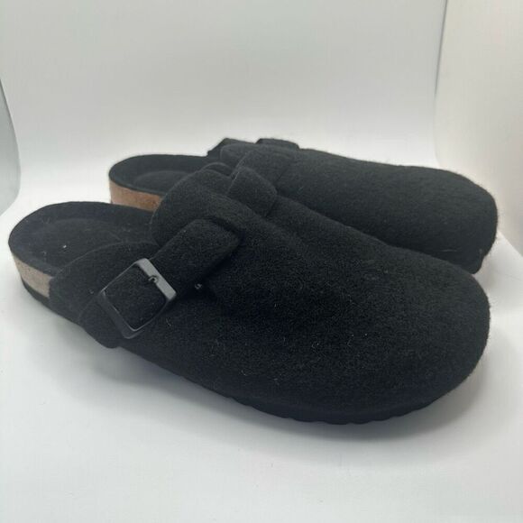 CUSHIONAIRE Women's Cork Footbed Clog with Genuine Leather Upper, Faux Fur Linin - Picture 1 of 7